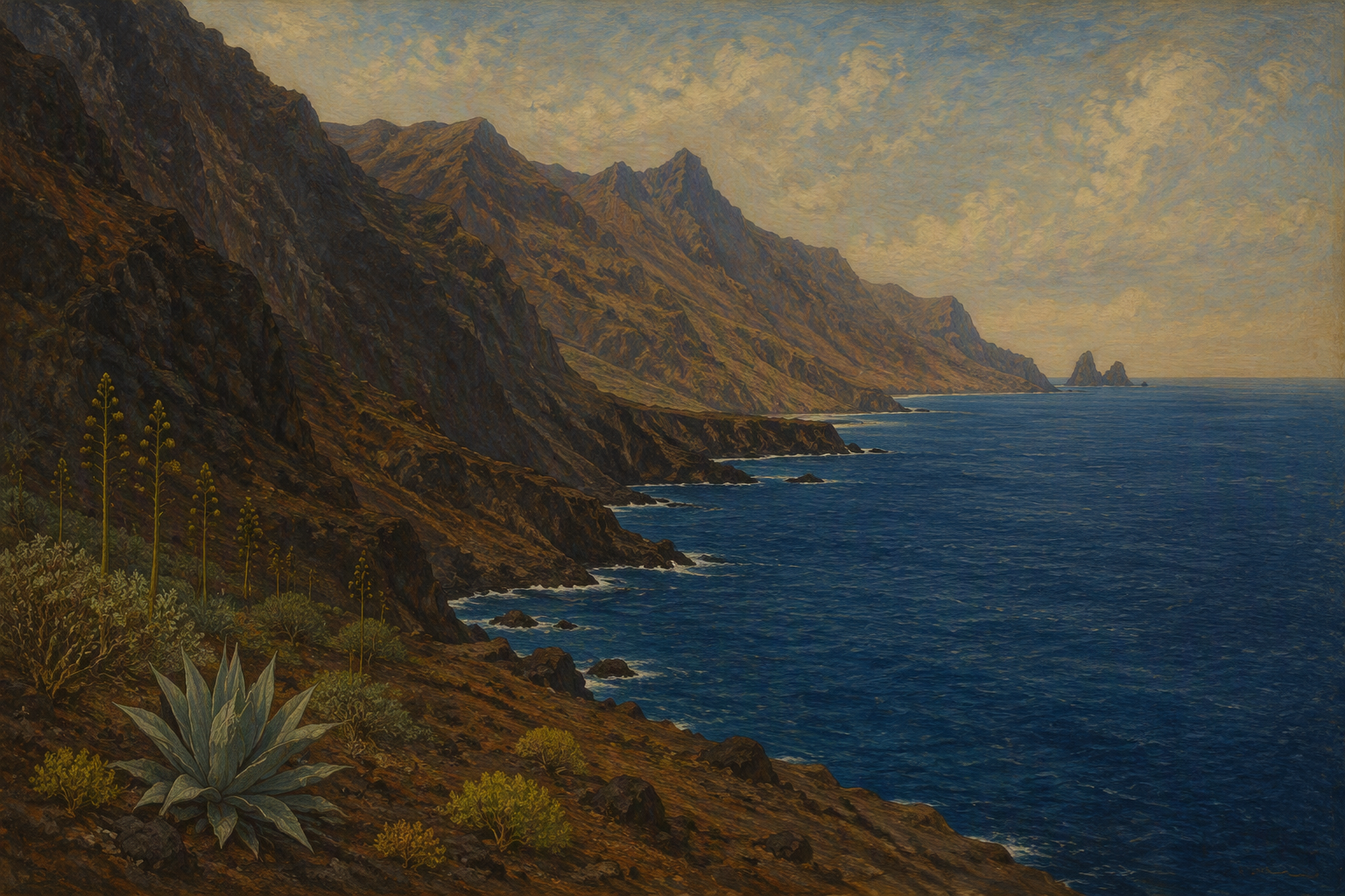 El Hierron jylhä tulivuorirannikko ja valtameri El Hierron jylhä tulivuorirannikko ja valtameri