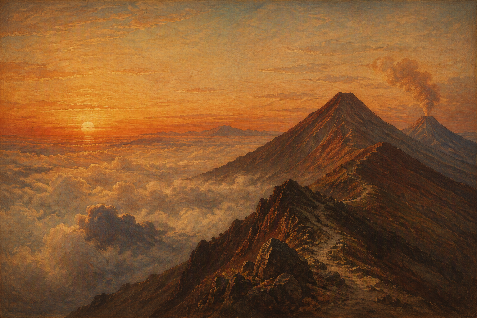 Roque de los Muchachosin huippu pilvien yläpuolella